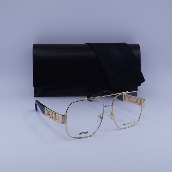 Moschino MOS639 0000 00 Square Eyeglasses - Yellow Gold 56mm - Picture 1 of 8